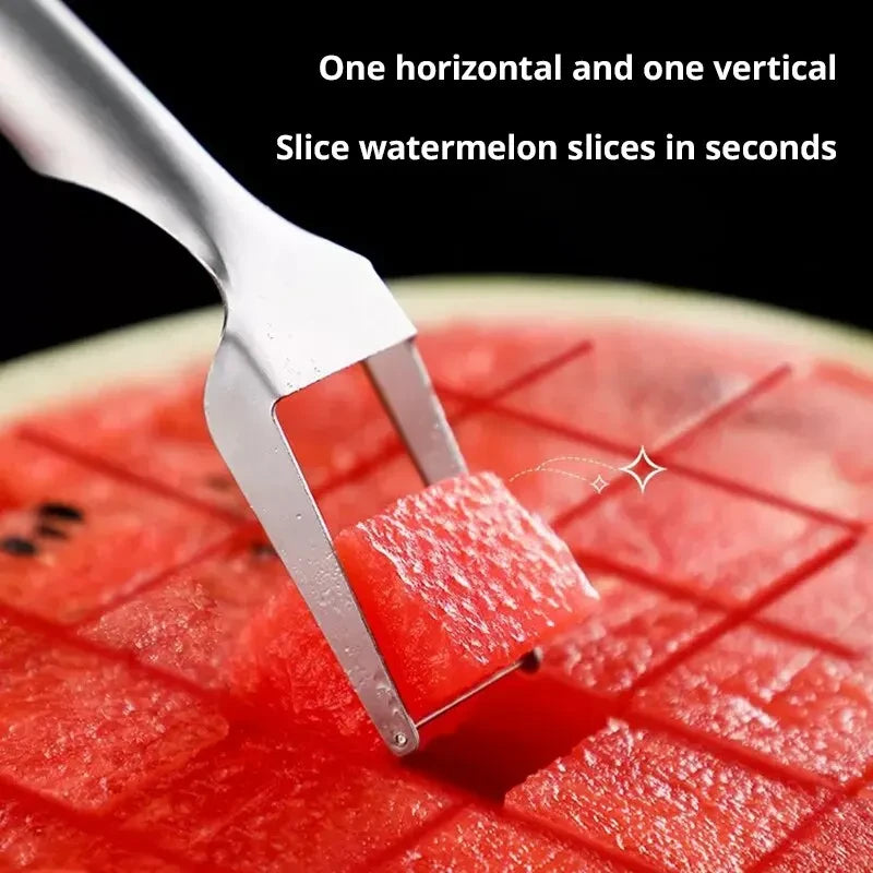 Portable Stainless Steel Watermelon Fork Slicer