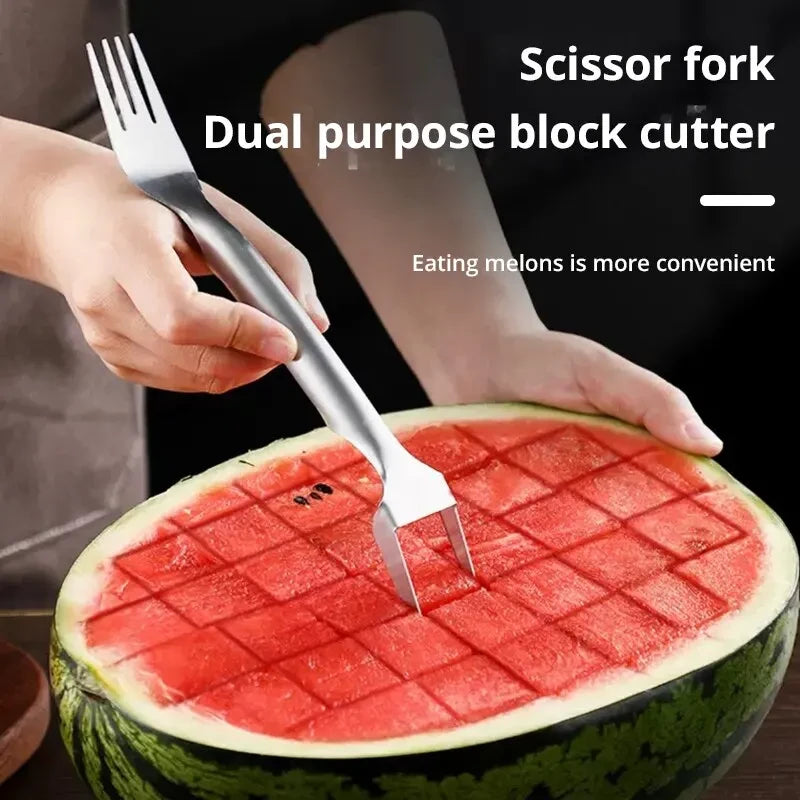 Portable Stainless Steel Watermelon Fork Slicer