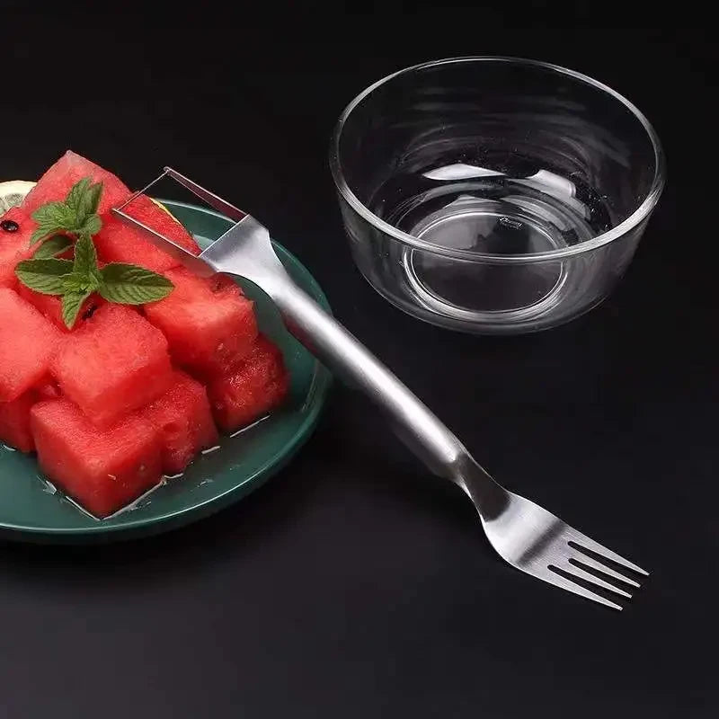 Portable Stainless Steel Watermelon Fork Slicer